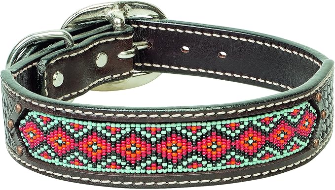 Weaver Leather Pet Beaded Basket Weave Dog Collar
