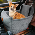 Dog Car Seat for Small/Medium Dogs,2 Adjustable Seat Belt,Memory Foam with Soft Fabric Pets Travel Car Bed with Non-Slip Bottom,Easily Installed in Front and Back Seats,Removable and Washable(H-Grey