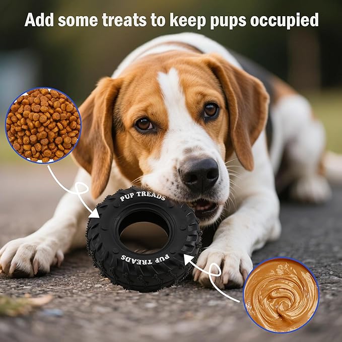 Dog Chew Toy for Aggressive Chewers Heavy Duty Rubber Tire for Medium Large Dogs