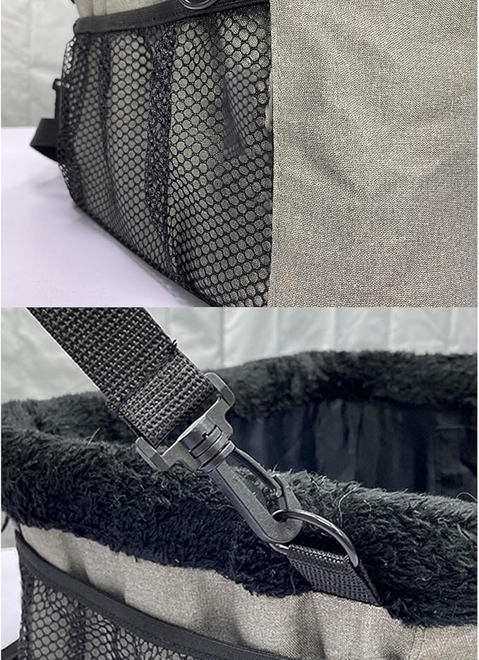 Pet Car Booster Seat for Small Dogs Cats with Clip on Safety Leash,Breathable Pet Dog Cat Car Booster Seat,Portable Travel Car Carrier Bag for Small Dogs Puppies Up to 17 Lbs