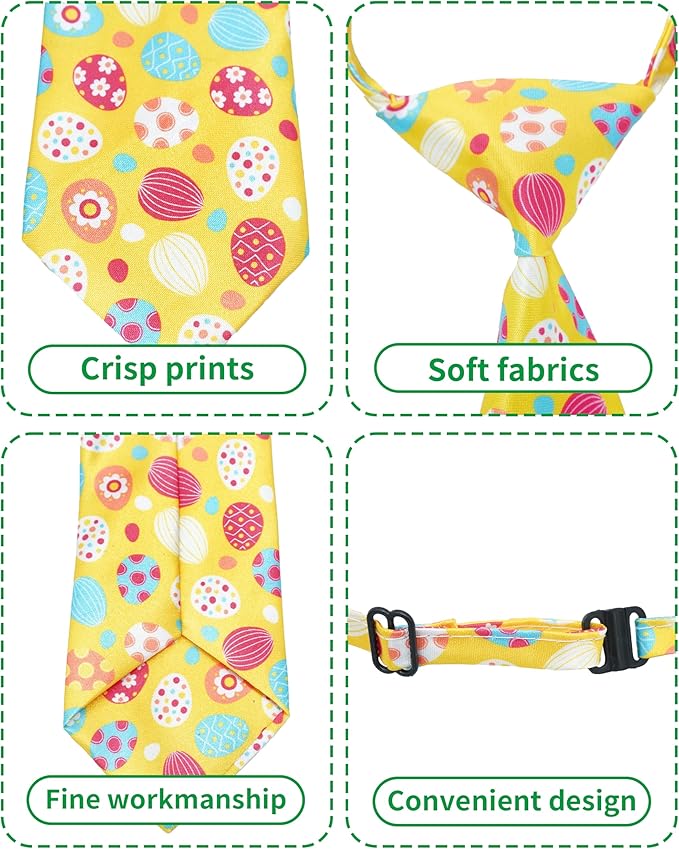 PET SHOW 10 Pack Easter Small Dog Ties Neckties for Doggies Cats Adjustable Holiday Grooming Accessories Neck Ties Bowties Girl Boy Pets Festival Costumes Puppy Wedding Party Gift Favor