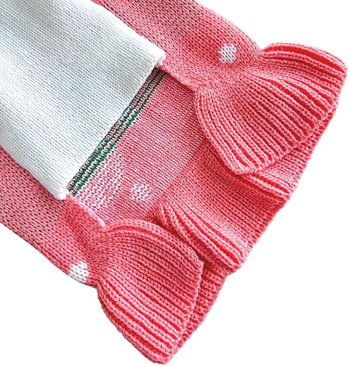 CHBORCHICEN Pet Dog Sweaters Classic Knitwear Turtleneck Winter Warm Puppy Clothing Cute Strawberry and Heart Doggie Sweater (L, Dress-Pink)