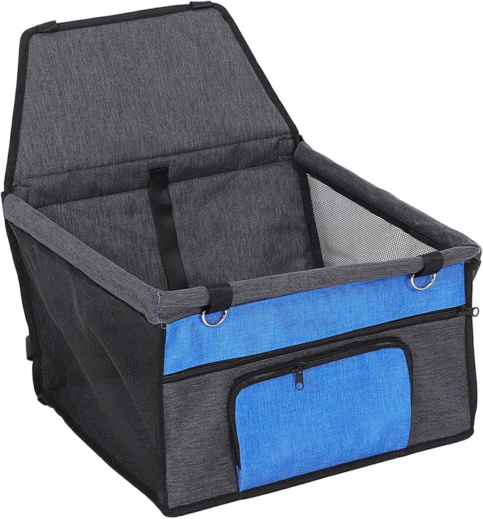 BESTonZON Pet Car Seat for Dogs and Cats and Breathable Travel Cushion with Front Pocket Easy to Install for All Vehicle Models for Pets