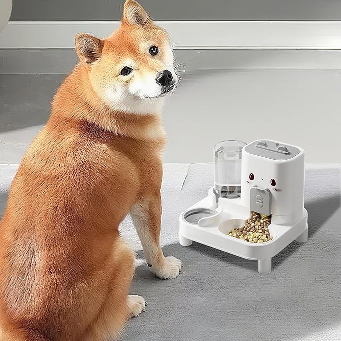 2 in 1 Dog Food Dispenser - Multifunctional Feeding Container with Water Bottle, Portable Food Storage | Detachable Waterer, Indoor and Outdoor Travel Accessory, Convenient Care Solution for D
