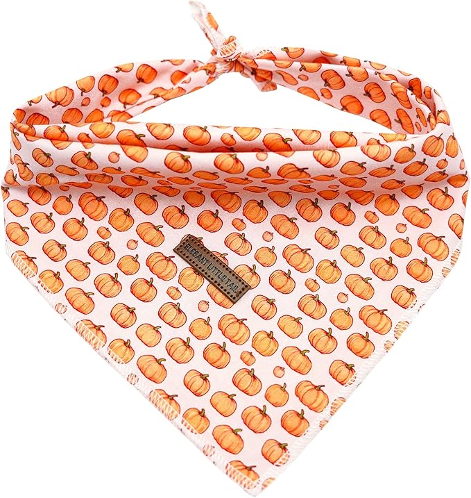 Elegant Little Tail Bandana - Fall & Halloween Dog Scarf, Adjustable Bib for Small to Large Dogs