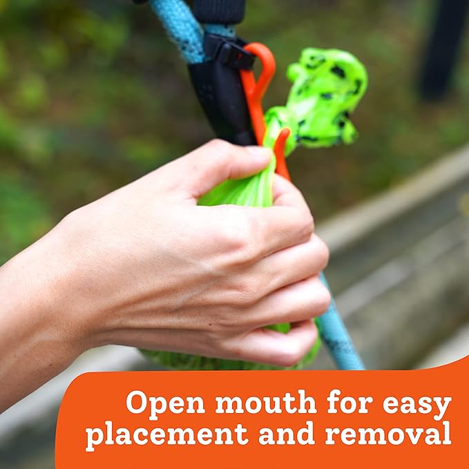 GENTLE CREATURES Poo Buddy - No Swinging Dog Poop Bag Holder For Leash - Hands Free Dog Waste Clip For Hiking - Leash Attachment