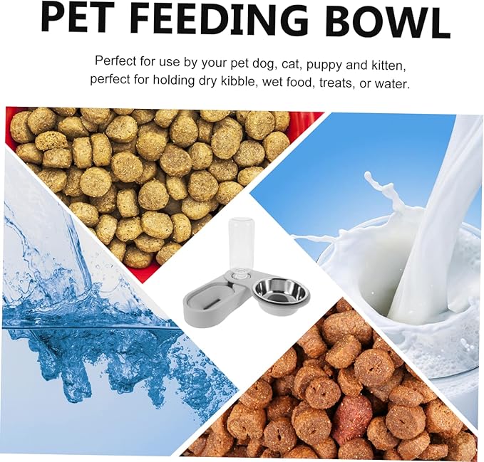 Pet Feeder with Stainless Steel Bowls Rotating Corner Design Automatic Water Dispenser for Dogs and Cats Easy to Clean and Practical Pet Feeding