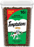 Temptations Classic Crunchy and Soft Cat Treats, Seafood Medley Flavor, 16 oz. Tub