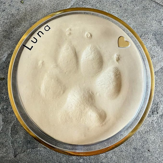 Unbreakable Bond® Pet Paw Print Memory Kit, Self-Curing Molding Putty with Gold Display Tin, No-Bake Pet Memorial Impression Set (Large)
