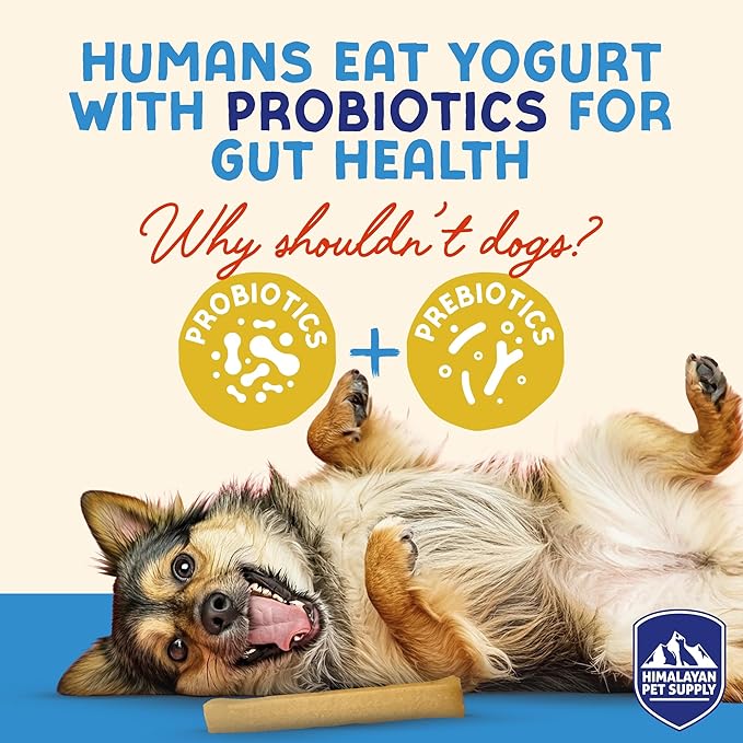 Himalayan Dog Chew Yogurt Sticks, Bacon Flavor, Dog Treats with Prebiotics, Probiotics & Protein, Digestive Support, Lactose & Gluten Free, Natural Dog Treat for All Breeds, Made in America,
