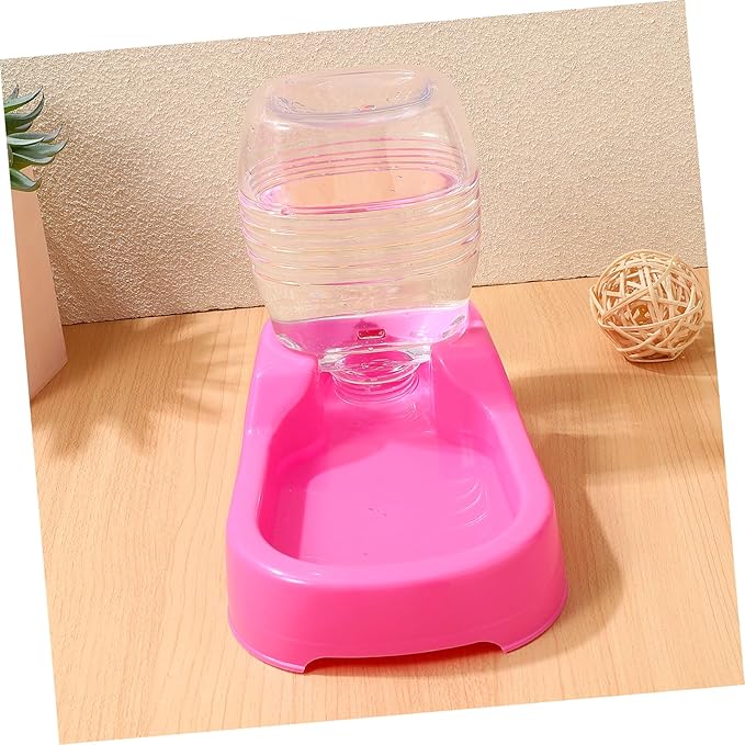 Pet Water Feeder Bowl Pink Smooth Surface Spill Puppies Automatic Water Dispenser Safe Eco Friendly Material Suitable for Home and Pet Shops
