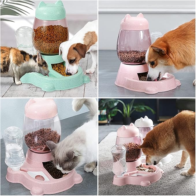 Massage cushion 2.2L Pet Water Dispenser Cat Automatic Feeder Plastic Dog Water Bottle Food Water Pet Feeding Bowl Drinking Feeder Device (Color : Grey1) (Blue)