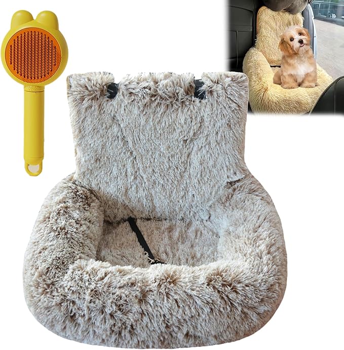 Car Seat, Dog Bed for Car with Removable Cushion, Dog Cars Bed with Thick Cushion, Waterproof, Easy to Clean & Install in All Vehicles for Large Small Dogs (Dark Gray,23.6 * 23.6in)