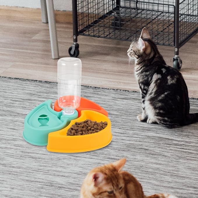 Automatic Pet Feeder and Water Dispenser for Cats and Dogs Sturdy Capacity Detachable Design Easy to Dry and Wet Food Separation for Multi-pet Households