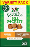 Greenies Pill Pockets for Dogs, Large Size Soft Dog Treats, Chicken Flavor and Peanut Butter Flavor, 7.9 oz. Pouch