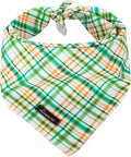 ARING PET Dog Bandana-Cotton Green Plaid Pet Bandanas, Soft Comfortable Cute Dog Triangle Bibs Scarf for Small to Large Boy Girl Dogs and Cats