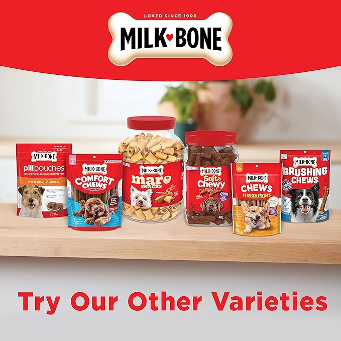 Milk-Bone Mini's Flavor Snacks Dog Treats Bundle: 36 Ounce Canister + 2 Refill Packs