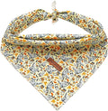 Elegant Little Tail Fall Bandanas, 1PC Soft Washable Square Dog Scarf, Adjustable Dog Kerchief for Small, Medium, Large Dogs - Halloween Bib Scarf for Girls & Boys