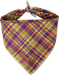 Halloween Pumpkin Dog Bandana, Thanksgiving Triangle Bid Scarf, Cotton Pet Kerchief for Girl Boy Dogs or Cats, Colorful Plaid Puppy Bandana for Small Medium Dog Fancy