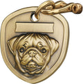 Vintage Pure Copper Pet ID Tags,Personalized Dog Tags,Three-Dimensional Relief Pet Pattern,Lettering on The Front and Back,Custom Pet Tags (A23-Pug)