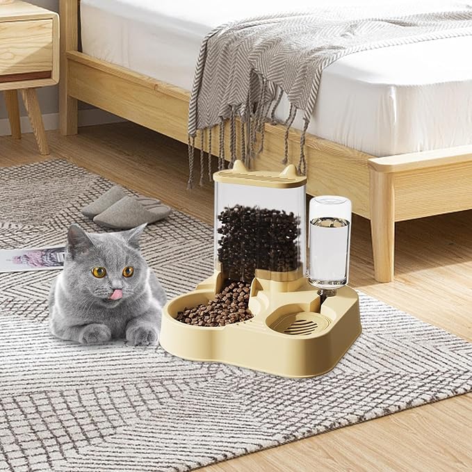 Automatic Cat Feeder,Cat Water Dispenser Food Pet Feeder | Large Capacity Fod Storage Container, Automatic Dog Food Bowl, Pet Supplies