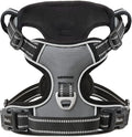 HEELE Dog Harness, No Pull Adjustable Padded Reflective Harness for Small Medium Large Dogs with Handle for Walking Training, Grey, XL