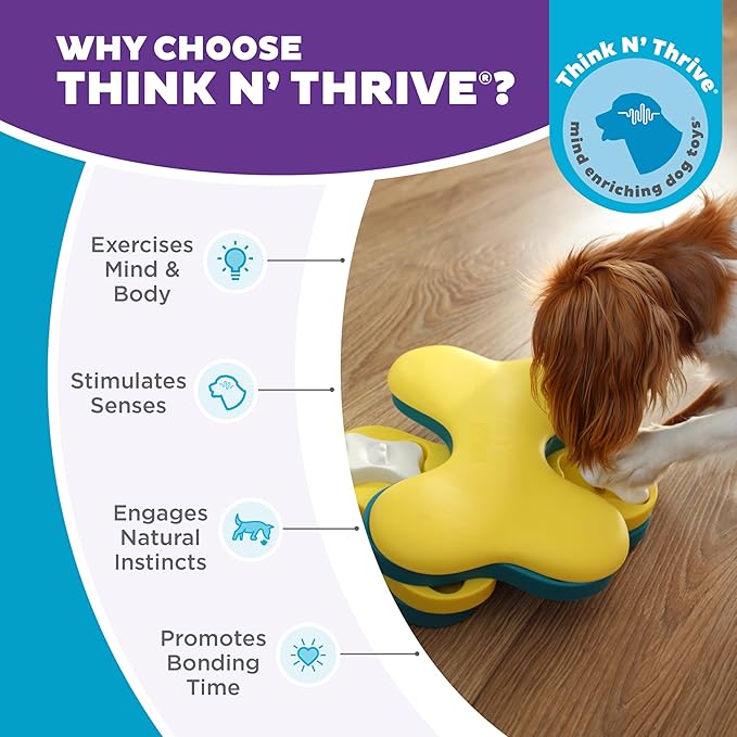 Outward Hound by Nina Ottosson Dog Tornado Treat Puzzle Dog Toy, Level 2 Intermediate, Blue