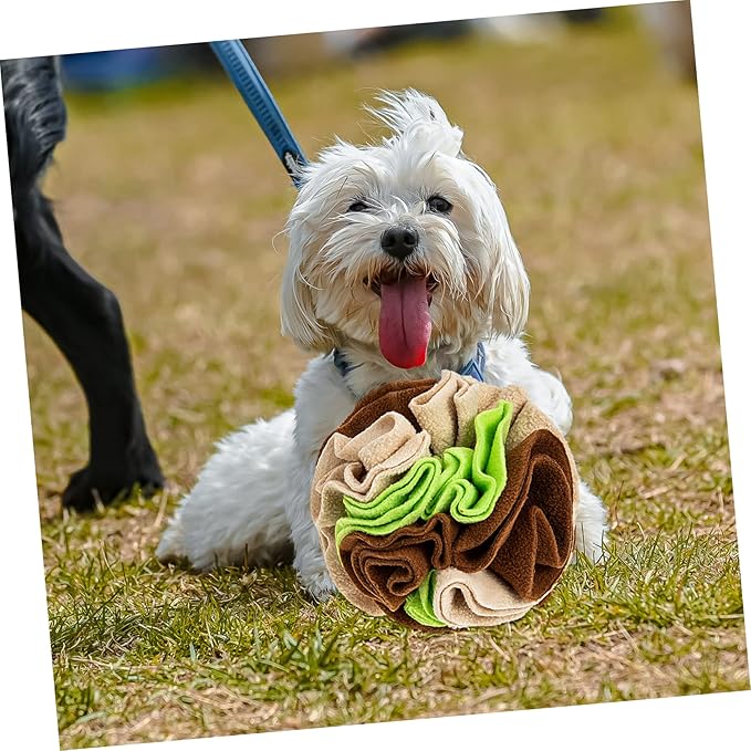 Happyyami Pet Dog Sniff Training Ball Interactive Chewing Toy for Dogs Slow Feeder Puzzle Ball Hidden Treats Polar Fleece Material for Indoor and