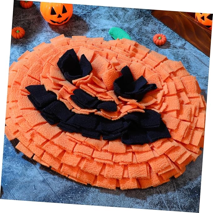 Pumpkin Snuffle Mat for Dogs Interactive Pet Enrichment Toy Slow Feeder Bright Design Mental for Large Breeds and Cats