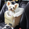 PETSFIT Dog Car Seats for Small Dogs with Safe Protection Hooks, Small Dog Car Seat with Upgraded Safety Tethers, Washable Cushion, Center Console Dog Car Seat (Yellow)