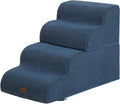 Made4Pets Dog Stairs Ramp for Bed 19.7" H, 4-Step Dog Steps for High Bed Couch Sofa Climbing, 35D Foam Pet Steps for Small Dogs and Cats, Non-Slip Bottom Pet Stairs, Navy