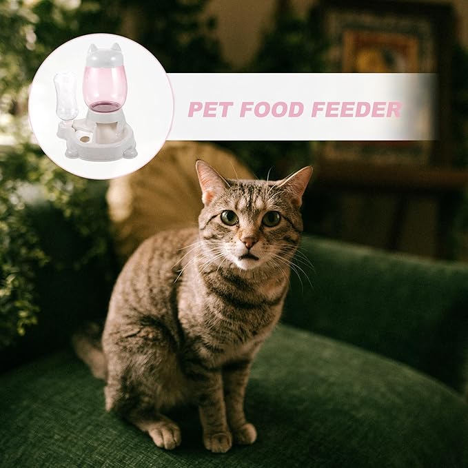 jojofuny Automatic Pet Feeder and Water Dispenser Gray Indoor Puppy and Dog Food Feeder with Large Capacity Bowl for Home Use