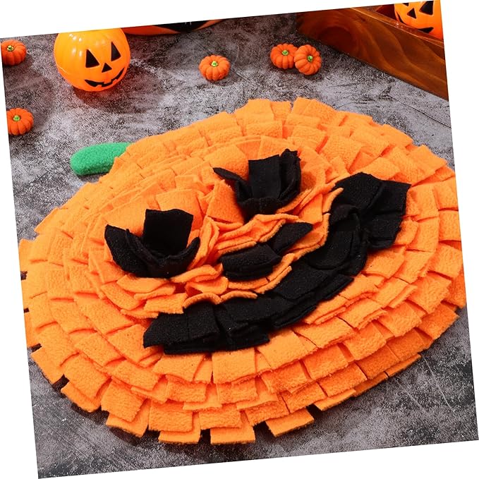 Pumpkin Shape Snuffle Mat for Dogs Licking Mental Stimulation Toy Orange 1pc