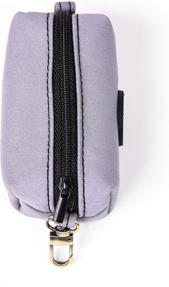 Organic Cotton Dog Poop Bag Holder for Leash Brass Hardware Waste Bag Dispenser Pet Waste Management Solution