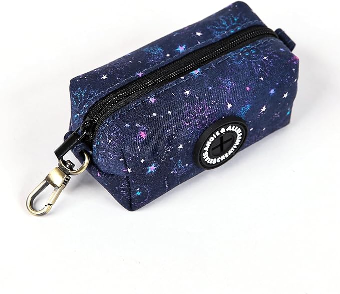Organic Cotton Dog Poop Bag Holder for Leash Brass Hardware Waste Bag Dispenser Pet Waste Management Solution