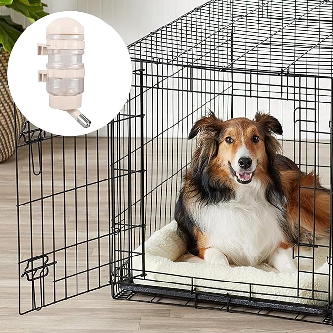 Pet Water Bottle Stainless Steel Nozzle Automatic Dog Cat Water Feeder Hanging Dispenser for Indoor Pets Easy to Install Convenient Hydration