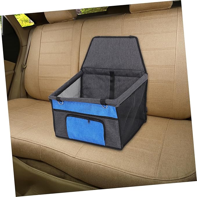 POPETPOP Front Pocket Dog Car Seat Breathable Pet Travel Seat for Dogs Cats Easy to Install Console Design Fits Car Models Removable Washable for Year Comfort
