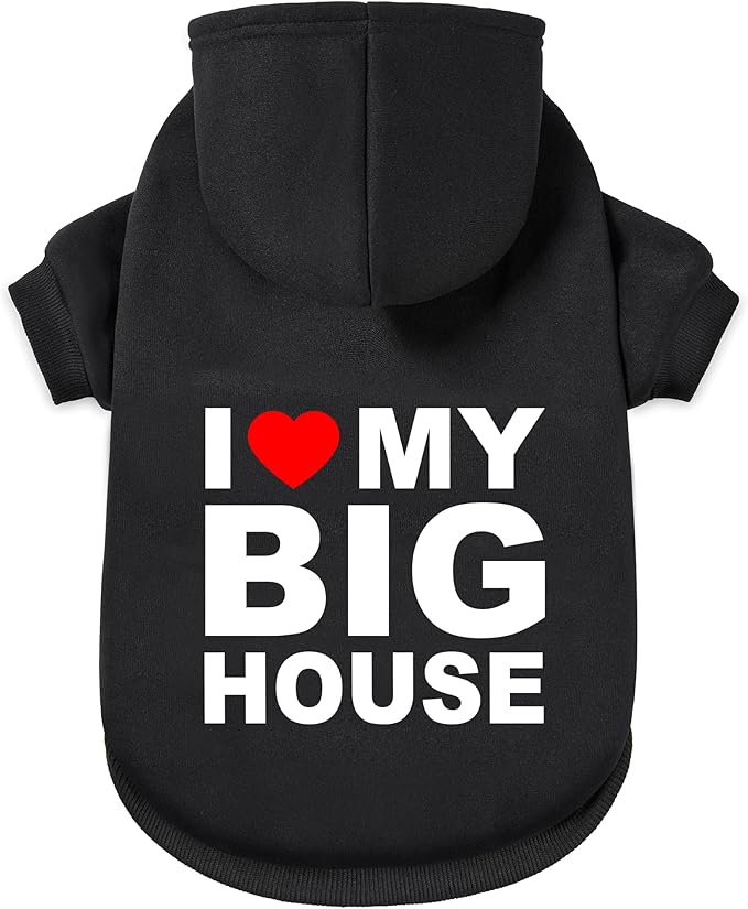 GreenJoy Dog Sweater Dog Hoodie Cold Weather Coat Hooded Sweatshirt for Puppies,Cats, Small Medium Large Dogs (Black(House), Medium)
