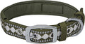 Blueberry Pet Reflective Jacquard Dog Collar with Neoprene Padding & Metal Buckle | Soft & Adjustable Safety Collar - Olive, Neck 17-20.5", for Large Breed