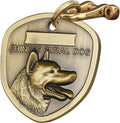 Vintage Pure Copper Personalized Dog Tags, Three-Dimensional Relief Pet Pattern, Custom Tags (A13-Chinese Rural Dog)