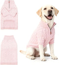 Small/Medium Dog Sweater, Warm Dog Winter Coat w/Sleeves, Comfortable High Neck Premium Dog Clothes for Labrador-Best for Holidays, Daily Walks XL Pink