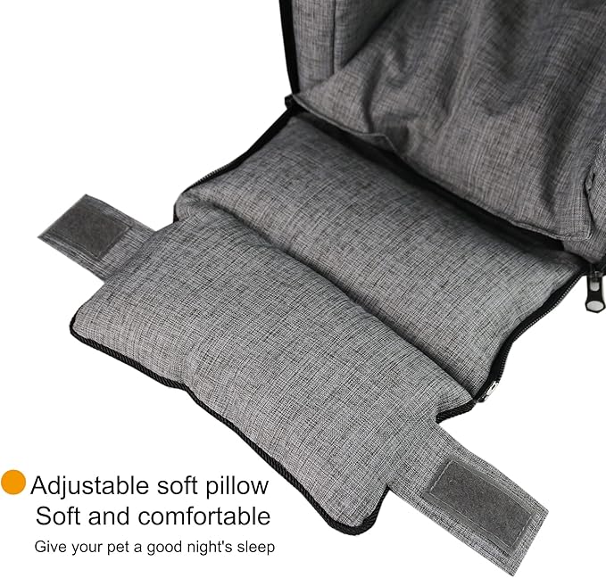 Pet Safety Booster Seat, Center Console Car Seat for Small Dogs Cats, Puppy Armrest Booster Seat, Pet Washable Travel Armrests Bed Bag, Removable Dog Car Seat for Small Pets Up to 13 Lbs (Grey)