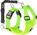 SlowTon Dog Seat Belt Harness for Car, Dog Car Harness Adjustable Mesh Breathable & Dog Seatbelt Safety Tether with Elastic Bungee for Small Medium Large Pets(Lime, Double Clip, XXS)