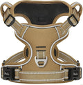 HEELE Dog Harness, Dog Harness for Small Medium Large Dogs No Pull Adjustable Padded Reflective Harness with Handle for Walking Training, Brown, XS