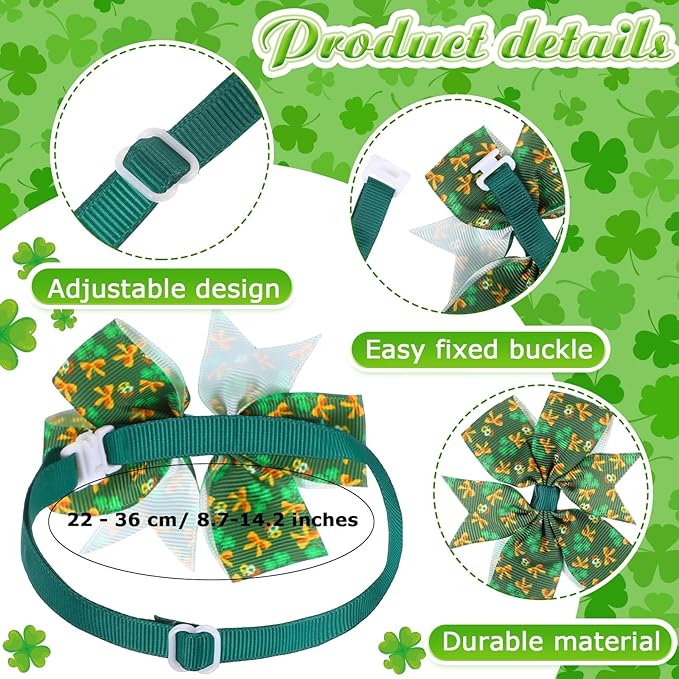 Talltalk 360 Pcs Valentines Day Dog Bow Ties Collars Set Adjustable St Patricks Day Dogs Neckties Grooming Supplies for Small Medium Large Easter Christmas Pet Cat Decoration(Love/Clover/Easter)