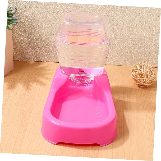 Pink Pet Water Feeder Bowl for Dogs and Puppies Safe Environmental Material Stable Non Tip Design Convenient Automatic Water Supply for Home and Pet Shops