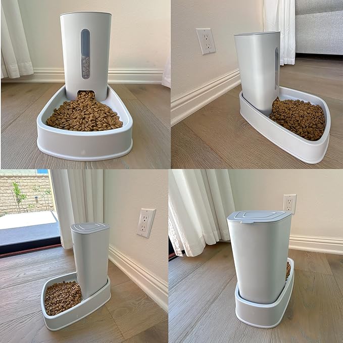 Automatic Dog Feeder and Cat Water Dispenser Set DogWater Bowl Dispenser for Cat Food Dispenser Automatic Water Dispenser for Dogs Cats Large Capacity Auto Refill Pet Feeder