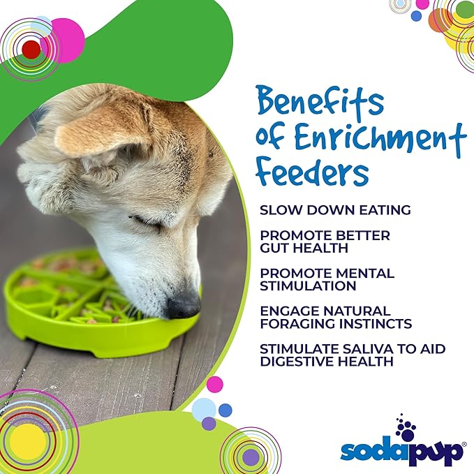 SodaPup Four Seasons Enrichment Bowl – Durable Slow Feeder Bowl Made in USA from Non-Toxic, Pet-Safe, Food Safe Material for Mental Stimulation, Slowing Down Eating, Healthy Digestion, & More