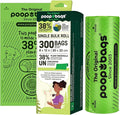 The Original Poop Bags® USDA Certified 38% Plant-Based Doggy Poop Bags Refills - Unscented, Leak-Proof & Strong, Single Bulk Roll, 300 Count