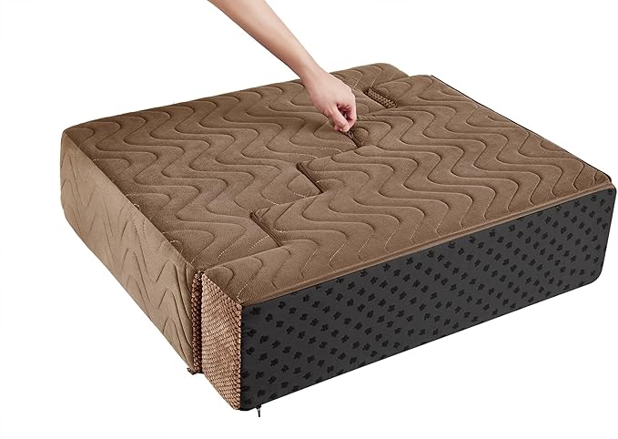 Dog Stairs for Bed, Dog Steps for Bed, Pet Steps for Small Dogs and Cats, Non-Slip Balanced Pet Ramp Indoor (Brown, 13.8" H x 14.5" W x 18" L, 3)